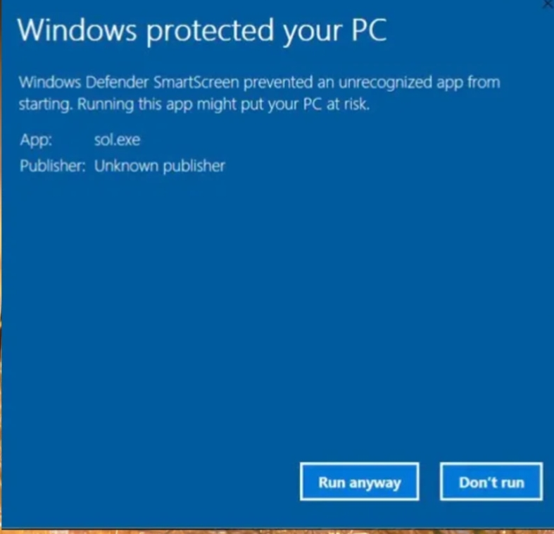 Image of Windows Warning